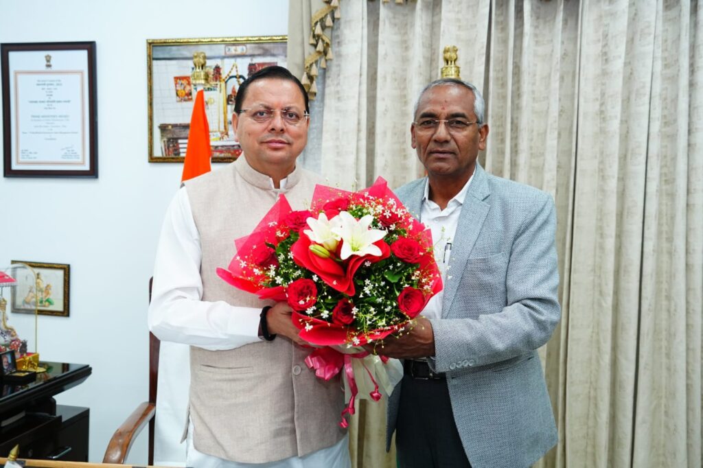 Dr. Mohan Singh Bisht met CM Dhami