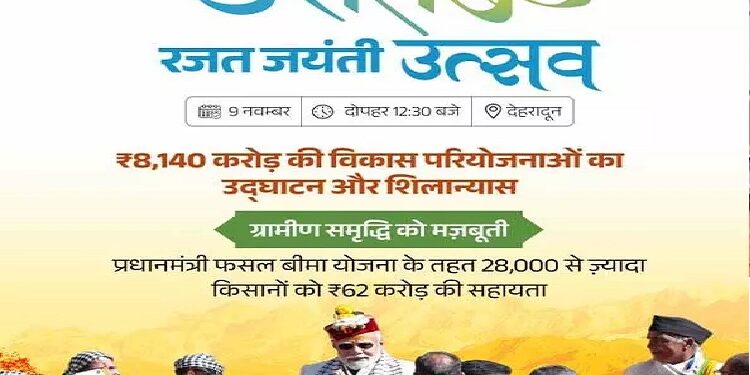 PM Modi will inaugurate projects on Uttarakhand's silver jubilee.