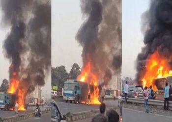 Horrific road accident on Pune-Bengaluru highway