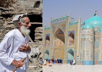 Hazrat Ali Dargah suffered heavy damage due to the earthquake.