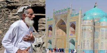 Hazrat Ali Dargah suffered heavy damage due to the earthquake.