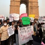 Protest against air pollution at India Gate