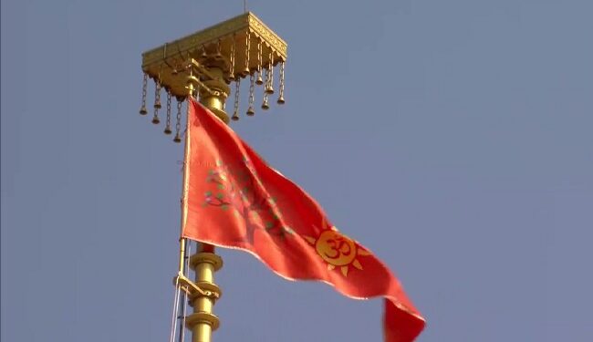 PM Modi hoisted the religious flag at the Ram temple.