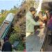 The bus fell into a deep ditch