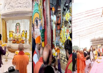 CM Yogi and Rajnath Singh visited and worshipped Hanumangarhi and Ramlala.