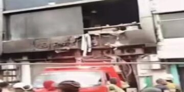 A massive fire broke out in a 7-storey building.