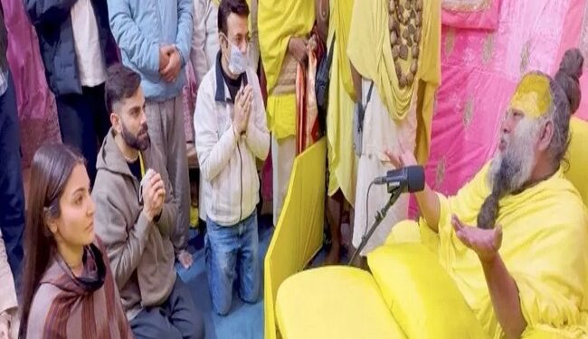 Anushka Sharma and Virat Kohli arrive to meet Premananda Maharaj