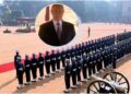 Putin was given a guard of honour at the President's House.