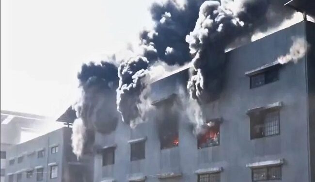 A massive fire broke out in Raj Textile Market.