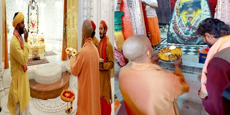 CM Yogi bowed his head at the feet of Ram Lalla.