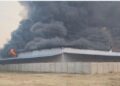 A massive fire broke out in a leaf and bowl factory