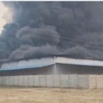 A massive fire broke out in a leaf and bowl factory