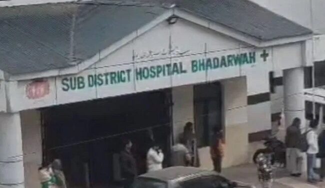 Army vehicle falls into a ditch.