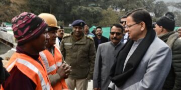 CM Dhami inspected the Kainchi Dham bypass.