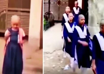 The entire school shaved their heads for a student suffering from cancer.