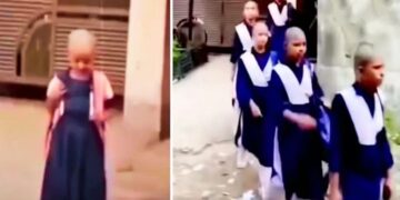 The entire school shaved their heads for a student suffering from cancer.