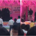 Girls in burqas performed a dance.