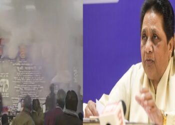 Short circuit during Mayawati's press conference