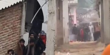 Violence erupted after mosque was vandalized.