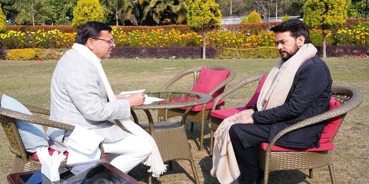 MP Anurag Singh Thakur met with CM Dhami.