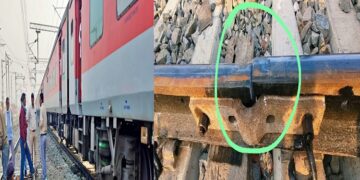 Bagaha-Patliputra Intercity Express passes over broken track