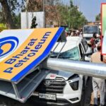 SP leader dies after Bharat Petroleum poleboard falls on car