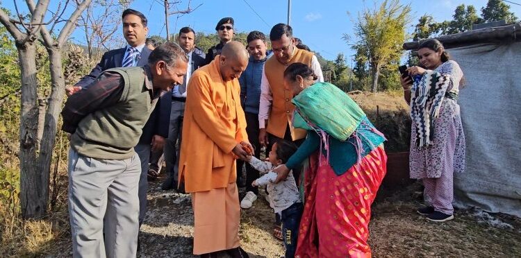 CM Yogi reached his ancestral village Panchur
