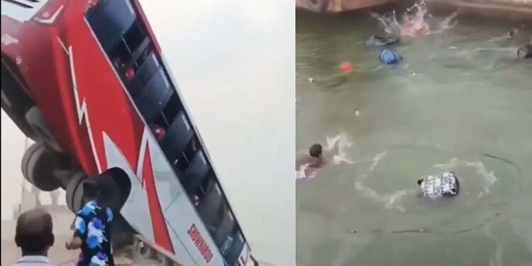 Bus Plunges into Padma River