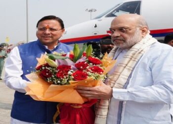 Amit Shah was welcomed by CM Dhami