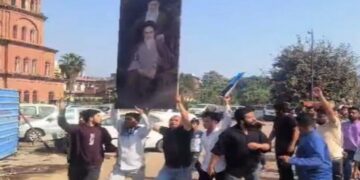 Protests in Lucknow over Khamenei's death
