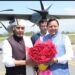 CM Dhami welcomed Rajnath Singh