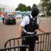 A van broke through a security barricade at the White House.
