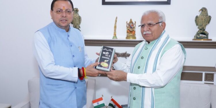 CM Dhami met Union Minister Manohar Lal Khattar