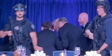 Firing during dinner at the White House