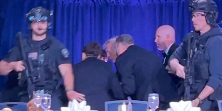 Firing during dinner at the White House