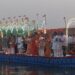 CM Yogi inaugurated Ganga Aarti on the floating jetty at Sangam.