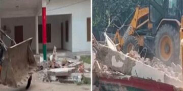 Bulldozers roared at the SP district office.