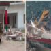 Bulldozers roared at the SP district office.