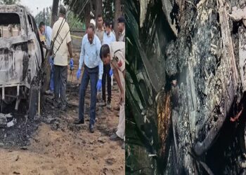 Former BJP district panchayat vice president burnt alive in car