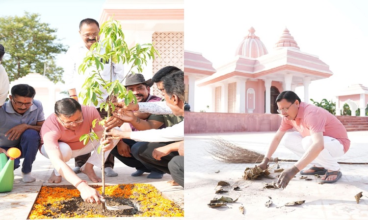 CM Dhami launched a cleanliness drive in Khatima.