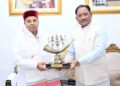 Karnataka Governor Thaawarchand Gehlot met CM Vishnudev Sai.