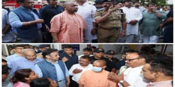 CM Yogi reached the site of the fire incident.