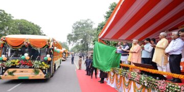 CM Yogi also inaugurated the Noida Electric Bus Depot.