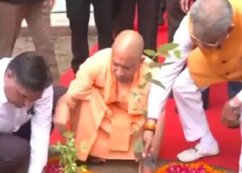 CM Yogi planted a mango tree at his residence.