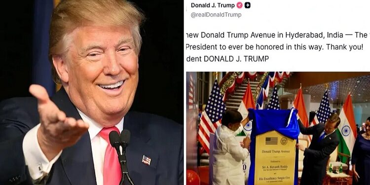 Road named after Trump in Hyderabad