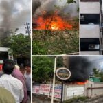 Massive fire at electric vehicle showroom in Indore