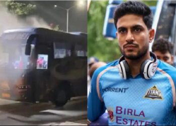 Gujarat Titans bus catches fire