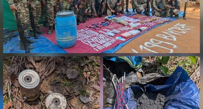 3 IEDs and 2 Naxal dumps recovered from Pidia forest