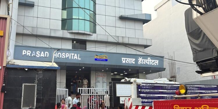 A massive fire broke out in Prasad Hospital