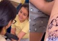 Prateek Yadav's daughter got her father's tattoo made on her hand.